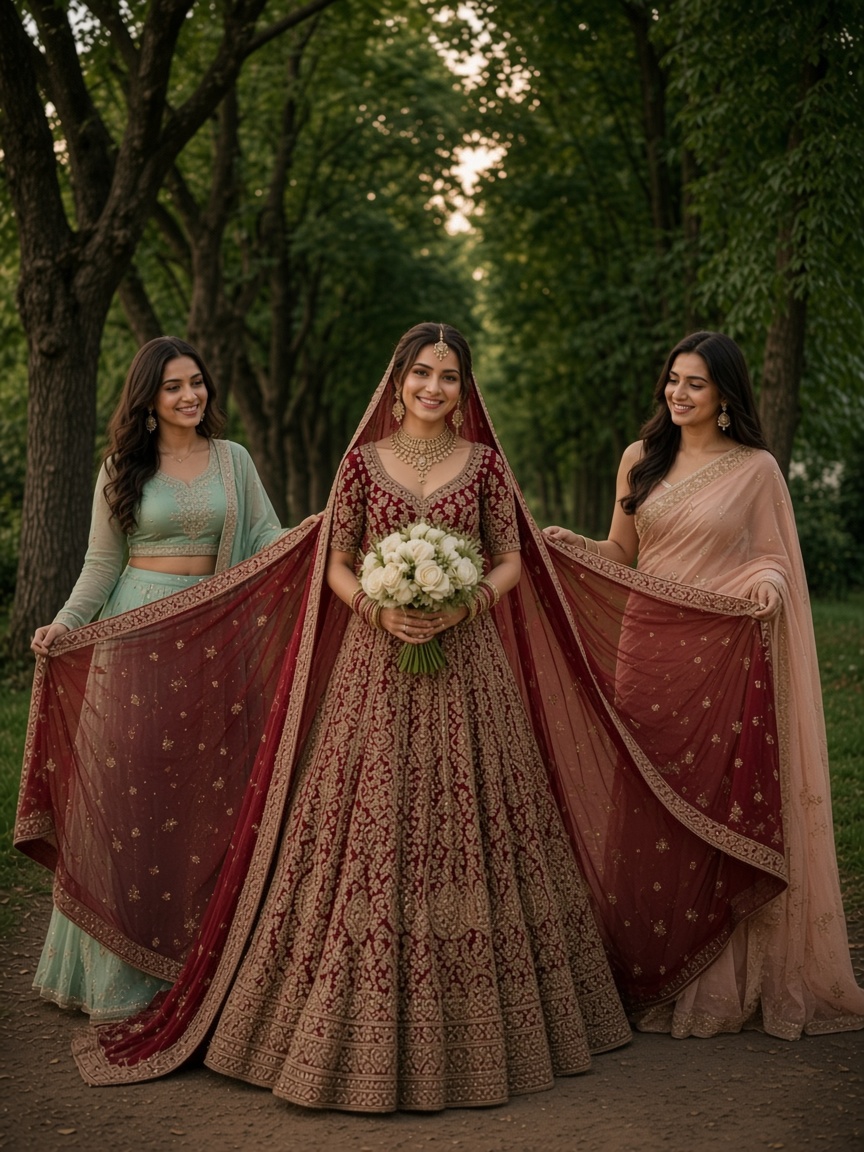 Dupatta Held Wide