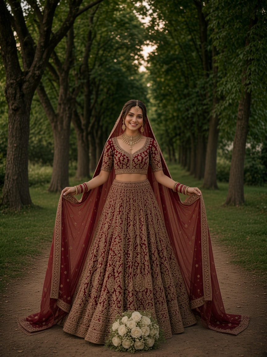 Holding Bridal Dupatta